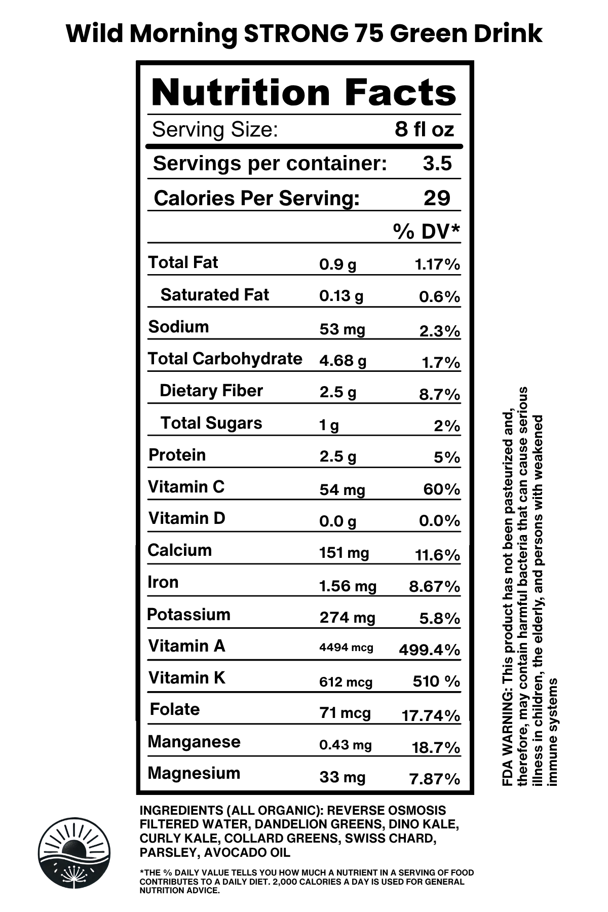 Wild Morning Green Drink Concentrate